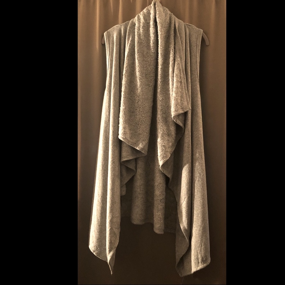 Michael Farrell Fleece Long Duster Vest w/Pockets